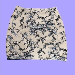 Loft Blue & Purple Floral Mini Skirt Size 2